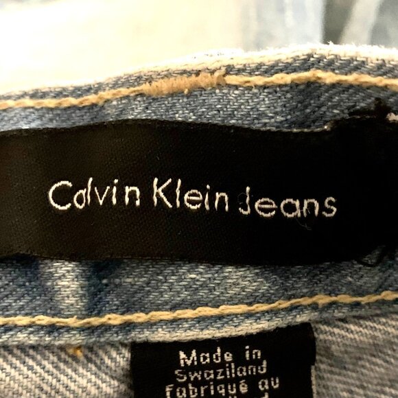 Calvin Klein Cut Offs Blue Jean Shorts High Rise Light Wash Denim Size 14 - Picture 7 of 11